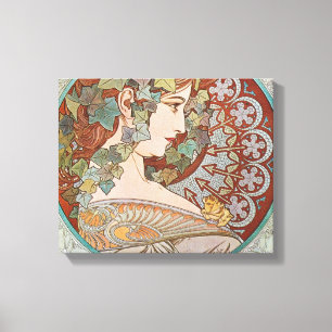 Alphonse Mucha - Ivy Canvas Afdruk