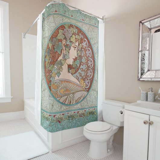 Alphonse Mucha - Ivy Douchegordijn (In situ)