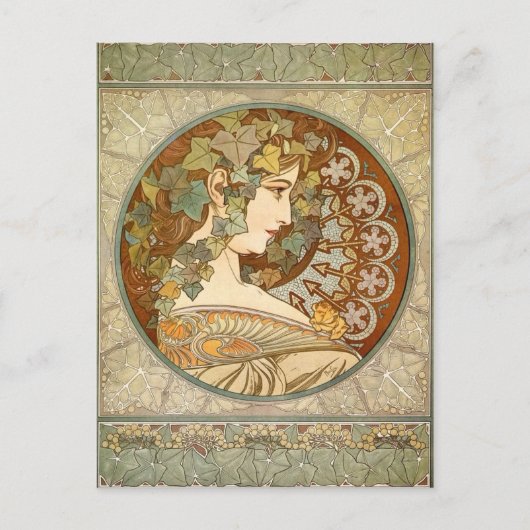  Alphonse Mucha Ivy GalleryHD Briefkaart (Voorkant)