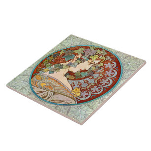 Alphonse Mucha Ivy Tegeltje