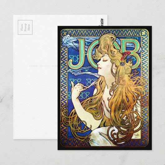 Alphonse Mucha JOB Briefkaart (Voorkant / Achterkant)