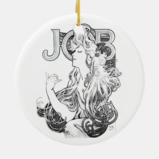 Alphonse Mucha JOB ISOGS Keramisch Ornament (Achterkant)