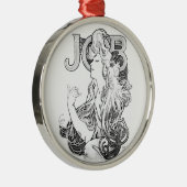 Alphonse Mucha JOB ISOGS Metalen Ornament (Rechts)