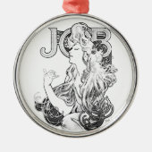 Alphonse Mucha JOB ISOGS Metalen Ornament (Voorkant)