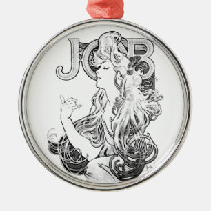 Alphonse Mucha JOB ISOGS Metalen Ornament