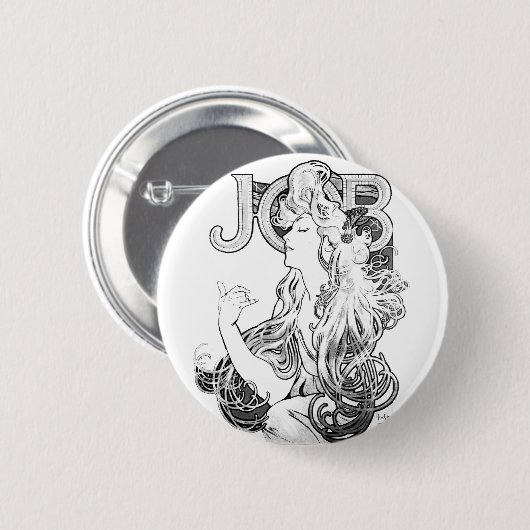 Alphonse Mucha JOB ISOGS Ronde Button 5,7 Cm (Voorkant /achterkant)