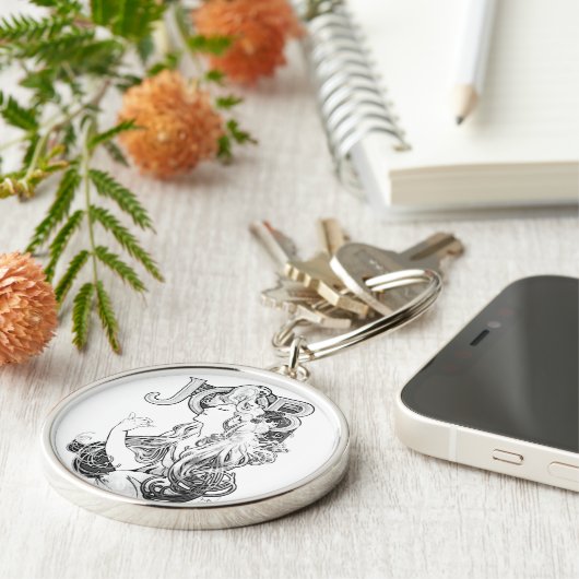 Alphonse Mucha JOB ISOGS Sleutelhanger (Zijkant)