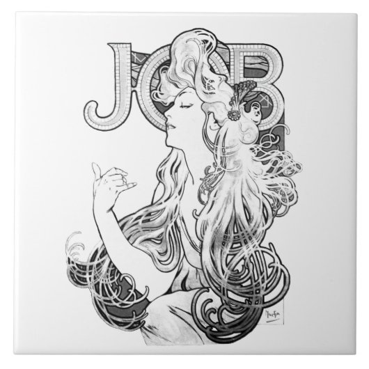 Alphonse Mucha JOB ISOGS Tegeltje (Voorkant)