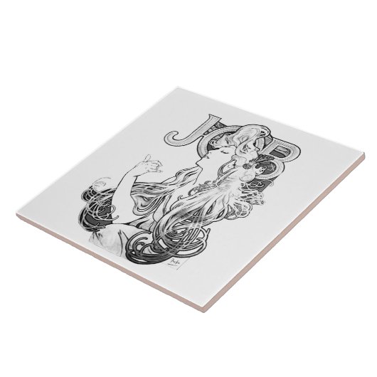 Alphonse Mucha JOB ISOGS Tegeltje (Zijkant)