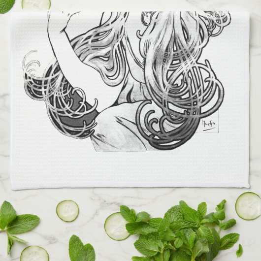 Alphonse Mucha JOB ISOGS Theedoek (Gevouwen)