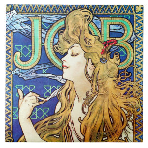 Alphonse Mucha JOB Tegeltje