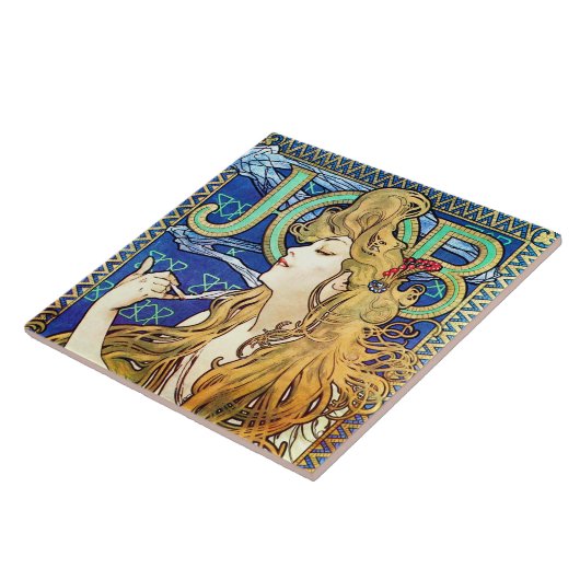 Alphonse Mucha JOB Tegeltje (Zijkant)