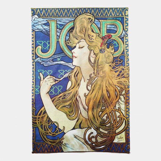 Alphonse Mucha JOB Theedoek (Verticaal)