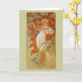 Alphonse Mucha - Jugendstil - de Lente Kaart (Gele Bloem)
