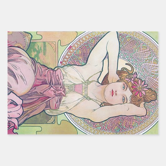 Alphonse Mucha, juwelen Inpakpapier Vel (Voorkant 3)