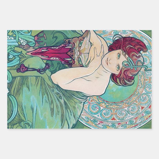 Alphonse Mucha, juwelen Inpakpapier Vel (Voorkant 2)