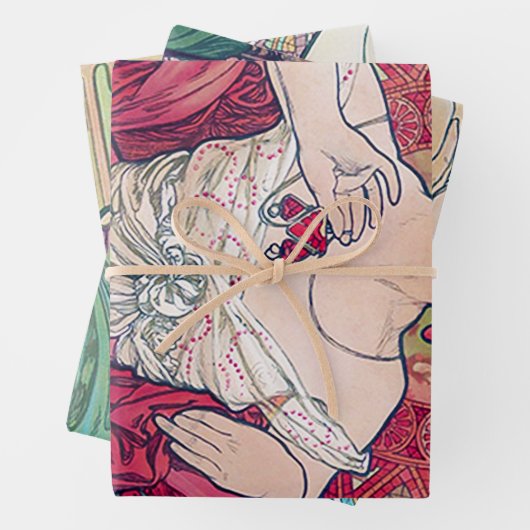 Alphonse Mucha, juwelen Inpakpapier Vel (In situ)