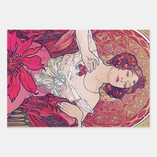 Alphonse Mucha, juwelen Inpakpapier Vel (Voorkant)
