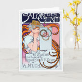 Alphonse Mucha Kaart (Gele Bloem)