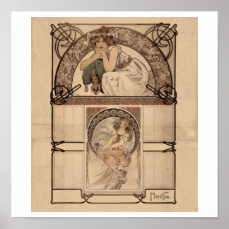 Alphonse Mucha - Kalender van kersbloesem Poster