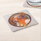 Alphonse Mucha Kartonnen Onderzetters (Schuin)