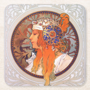 Alphonse Mucha Kartonnen Onderzetters