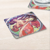 Alphonse Mucha Kartonnen Onderzetters (Schuin)