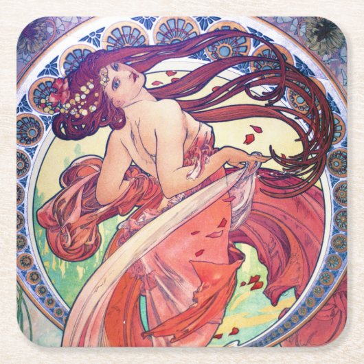 Alphonse Mucha Kartonnen Onderzetters (Voorkant)