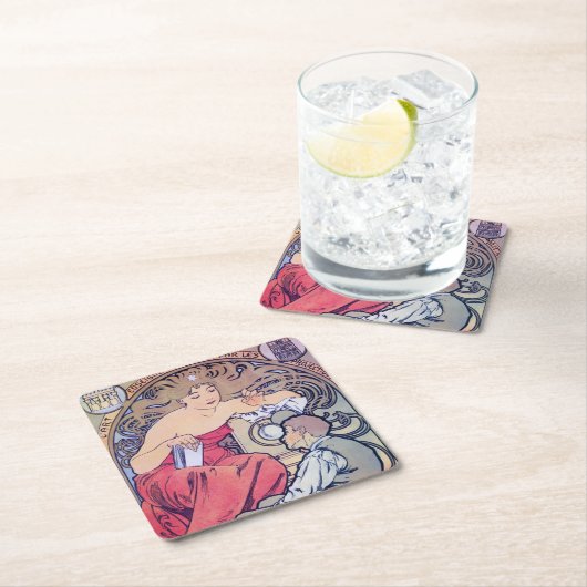 Alphonse Mucha Kartonnen Onderzetters (Insitu)