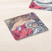 Alphonse Mucha Kartonnen Onderzetters (Schuin)