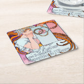 Alphonse Mucha Kartonnen Onderzetters (Schuin)