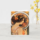 Alphonse Mucha Koe Slip Note Card Kaart (Gele Bloem)