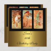 Alphonse Mucha  kunst Gold Invitation Kaart (Voorkant / Achterkant)