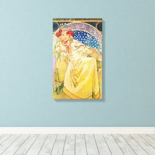  Alphonse Mucha kunstwerk Canvas Afdruk (Insitu (Houten vloer))