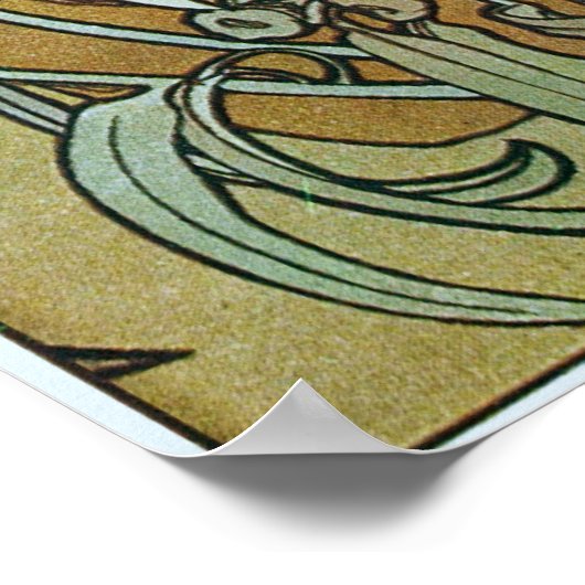 Alphonse Mucha.L 'Emeraude/Emerald, 1900 Poster (Hoek)