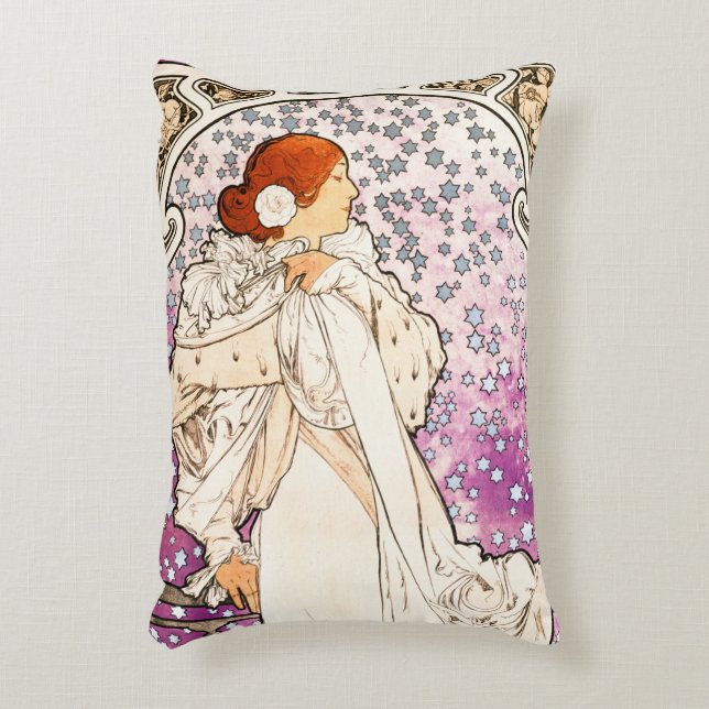 Alphonse Mucha La Dame 1896 Art  Accent Kussen (Voorkant(Verticaal))