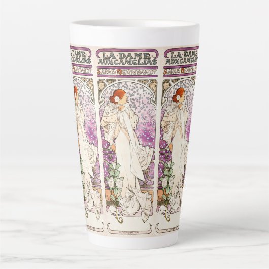 Alphonse Mucha La Dame 1896 Art  Latte Mok (Voorkant)