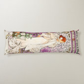 Alphonse Mucha La Dame 1896 Art  Lichaamskussen (Achterkant)