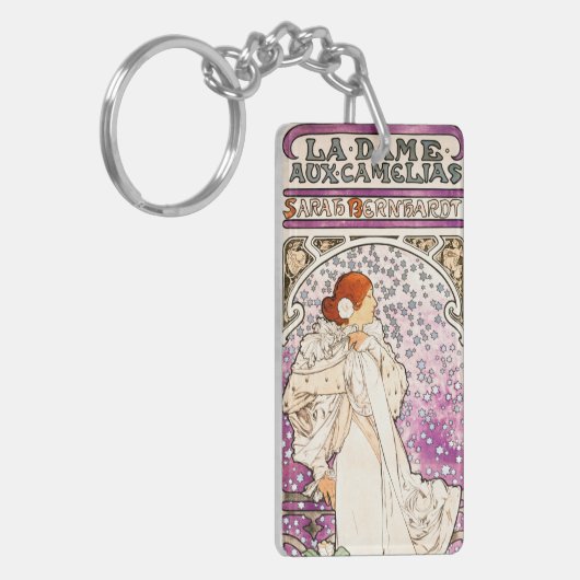 Alphonse Mucha La Dame 1896 Art  Sleutelhanger (Voorkant Links)
