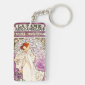 Alphonse Mucha La Dame 1896 Art Sleutelhanger (achterkant)