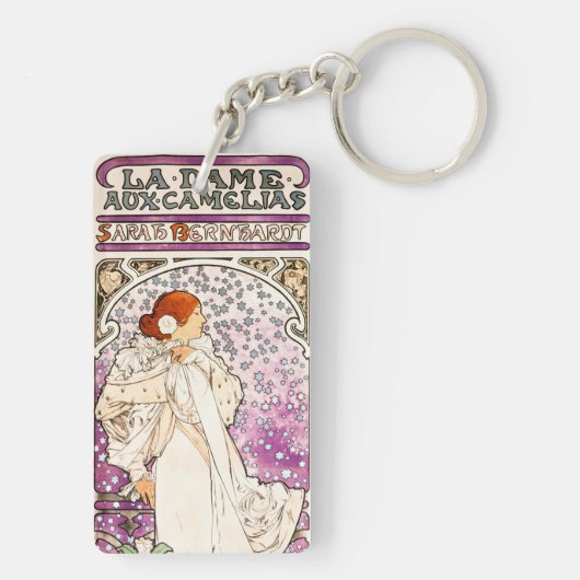 Alphonse Mucha La Dame 1896 Art  Sleutelhanger (achterkant)