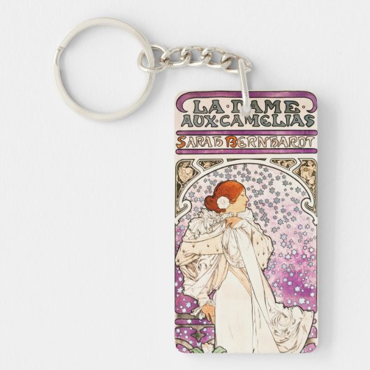 Alphonse Mucha La Dame 1896 Art Sleutelhanger (Voorkant)
