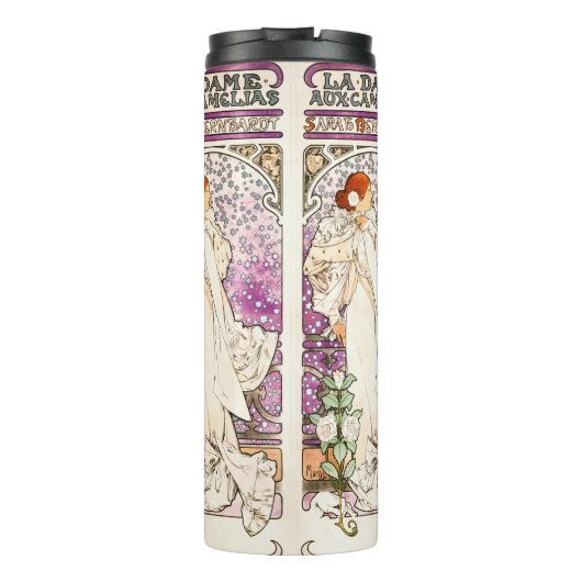 Alphonse Mucha La Dame 1896 Art  Thermosbeker (Achterkant)