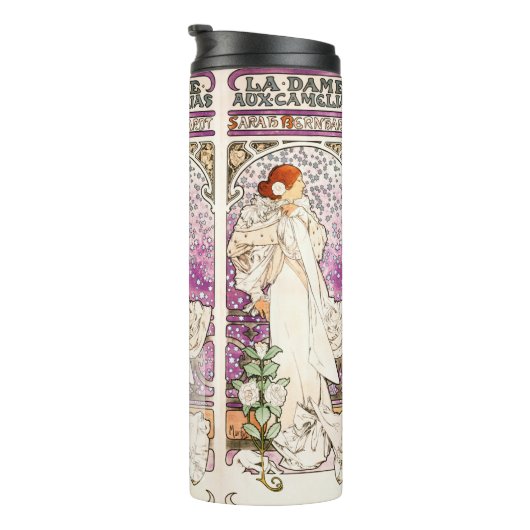 Alphonse Mucha La Dame 1896 Art  Thermosbeker (Geroteerd rechts)