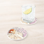 Alphonse Mucha La Dame 1896 Art  Zandsteen Onderzetter (Zijkant)