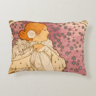 Alphonse Mucha La Dame Aux Camelias: Art Nouveau Accent Kussen
