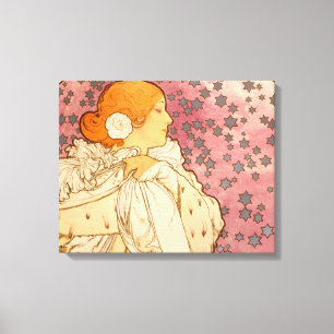 Alphonse Mucha La Dame Aux Camelias: Art Nouveau Canvas Afdruk