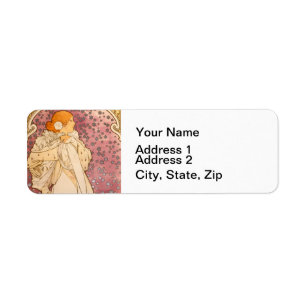 Alphonse Mucha La Dame Aux Camelias: Art Nouveau Etiket