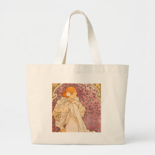 Alphonse Mucha La Dame Aux Camelias: Art Nouveau Grote Tote Bag