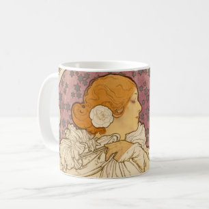 Alphonse Mucha La Dame Aux Camelias: Art Nouveau Koffiemok